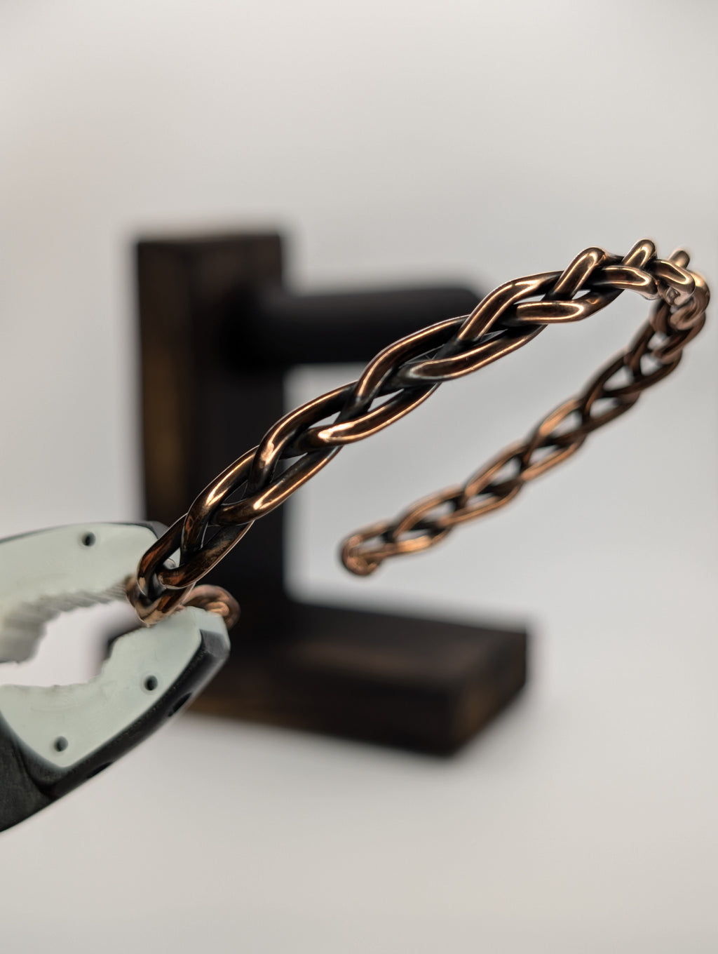 Handmade Braided Copper Cuff Bracelet | 3-Strand Weave | 12 AWG