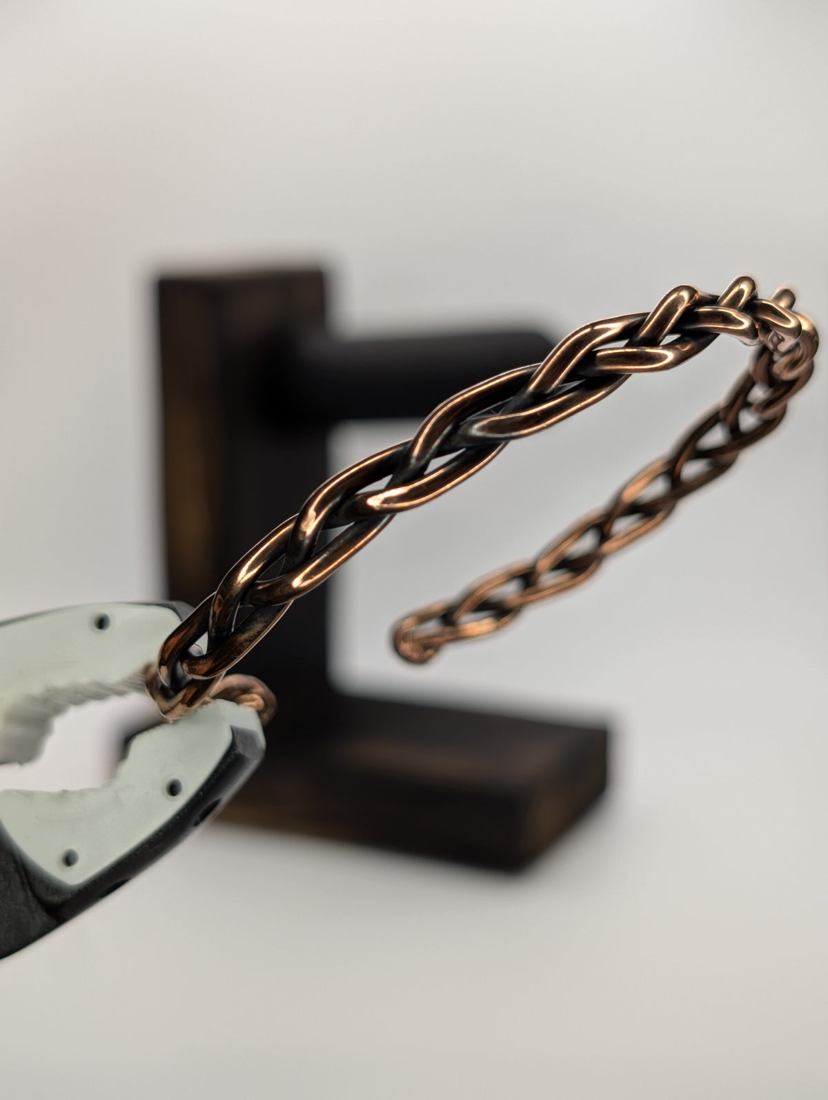Handmade Braided Copper Cuff Bracelet | 3-Strand Weave | 12 AWG