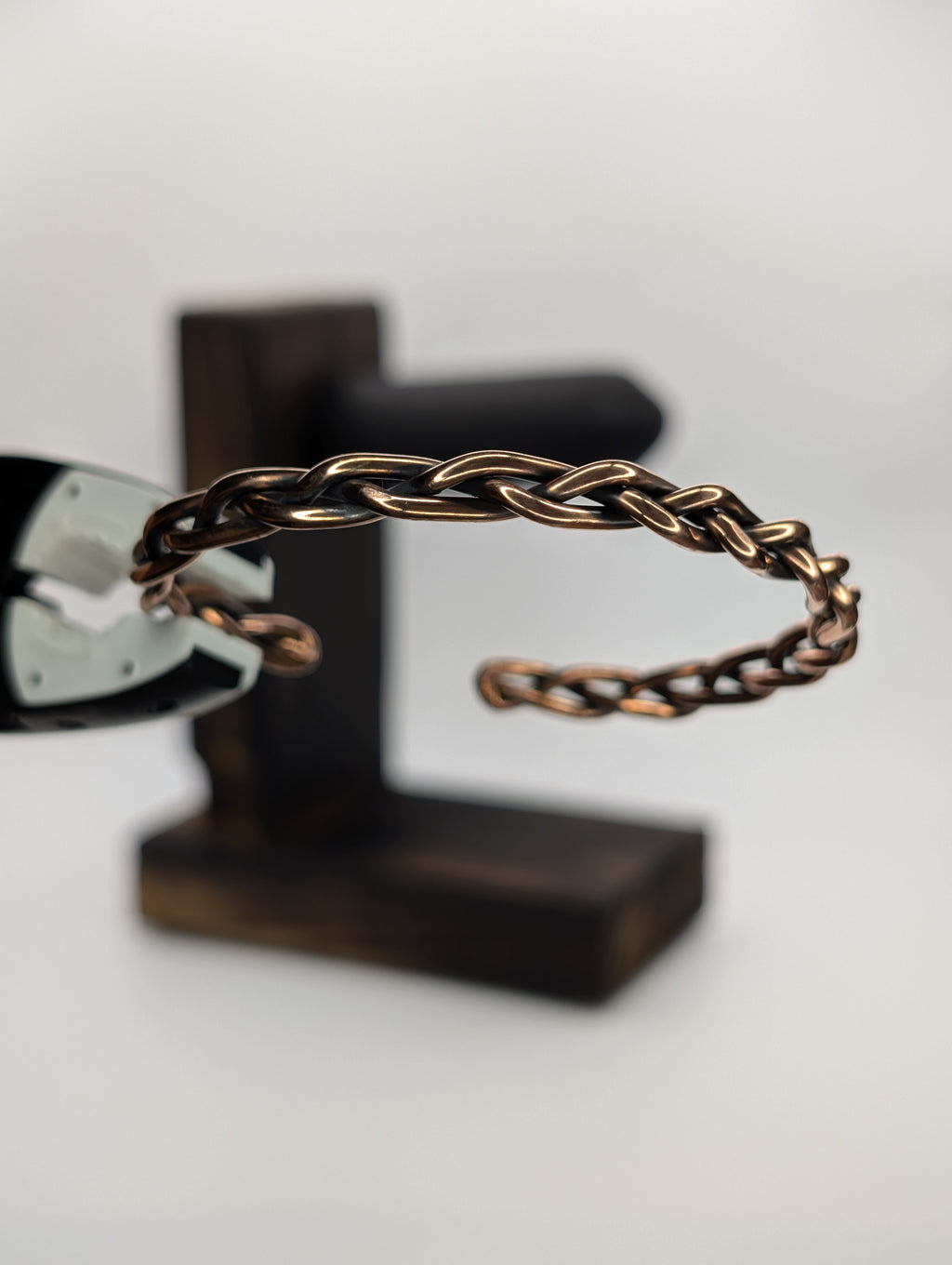 Handmade Braided Copper Cuff Bracelet | 3-Strand Weave | 12 AWG