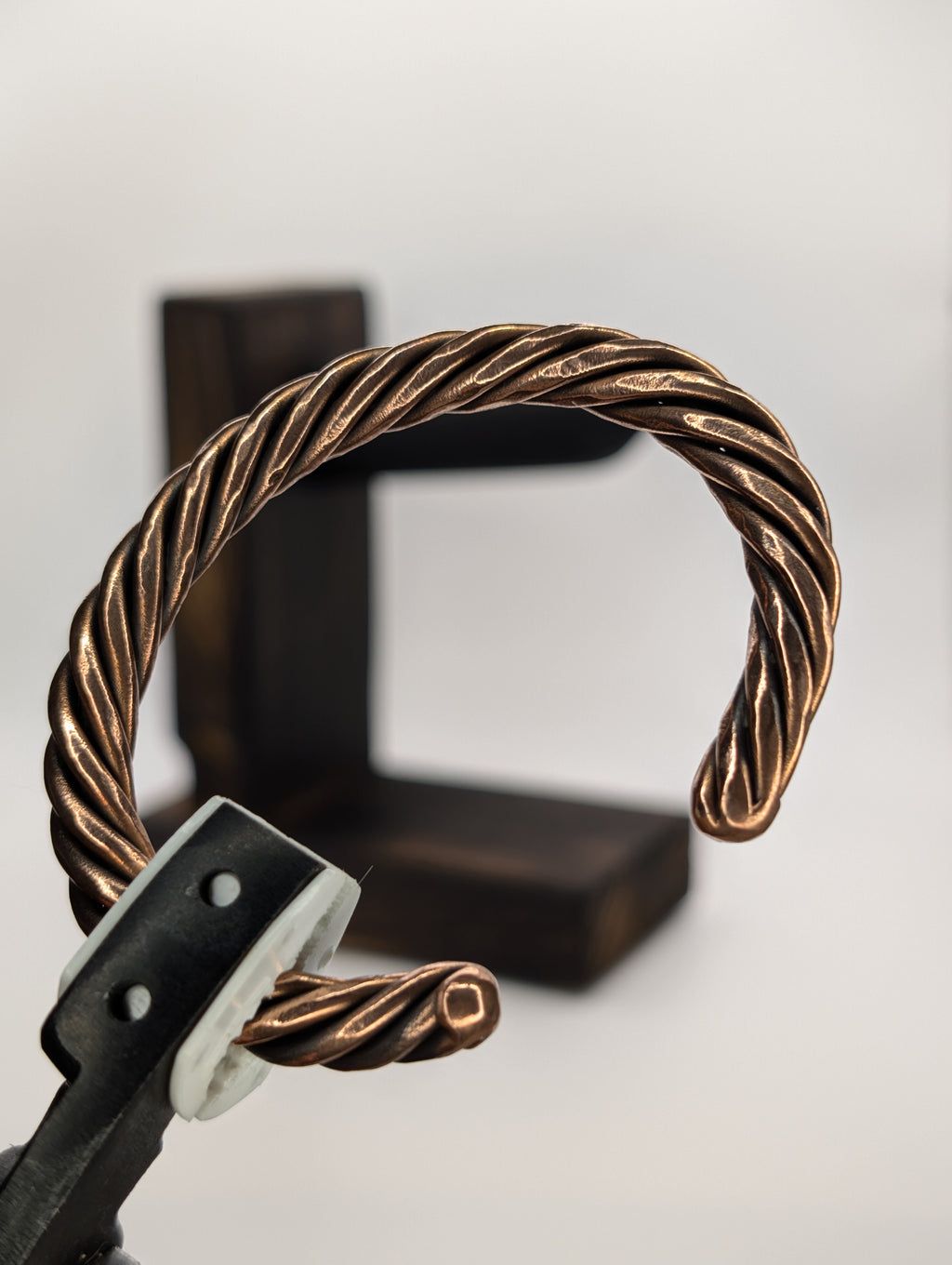 Handmade 6-Strand Twisted Copper Cuff | Choose Your End Finish | 10 AWG