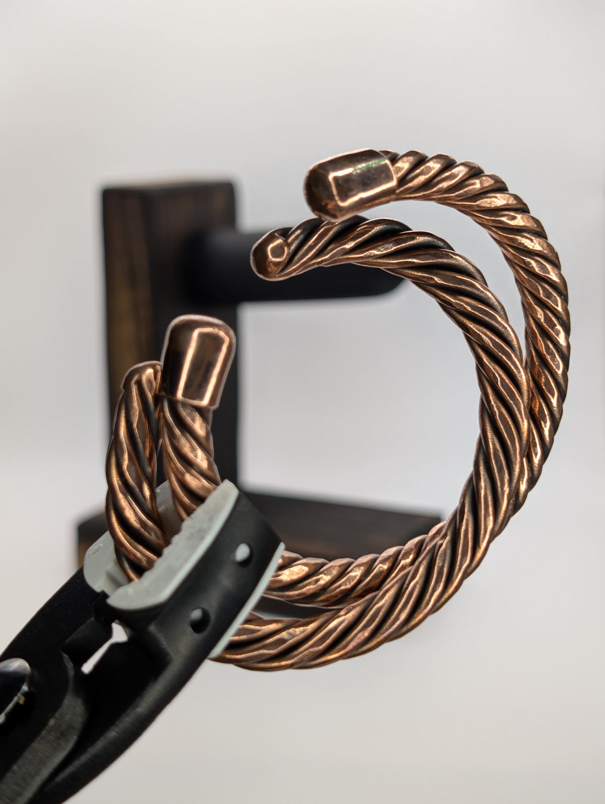 Handmade 6-Strand Twisted Copper Cuff | Choose Your End Finish | 10 AWG