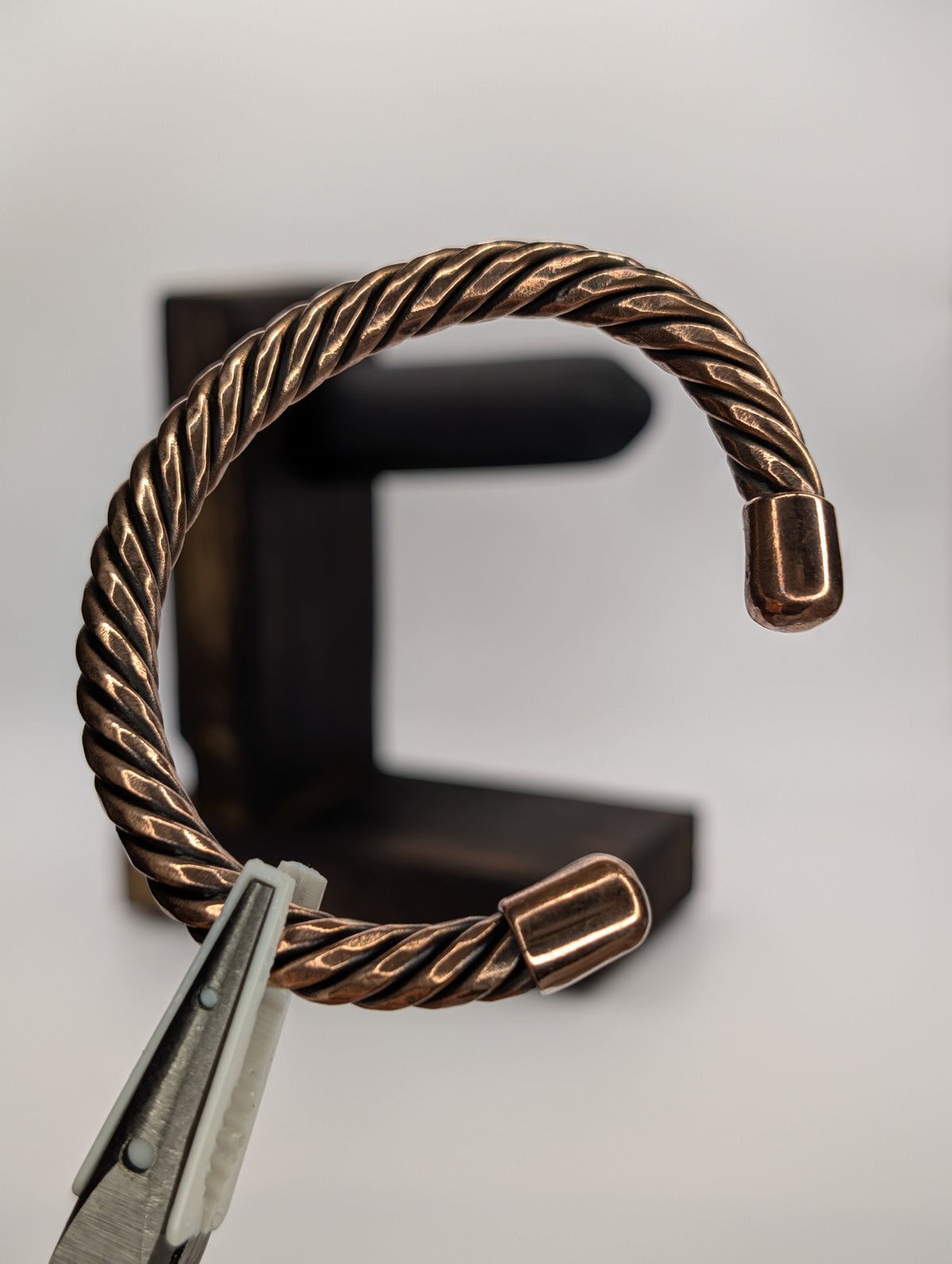 Handmade 6-Strand Twisted Copper Cuff | Choose Your End Finish | 10 AWG
