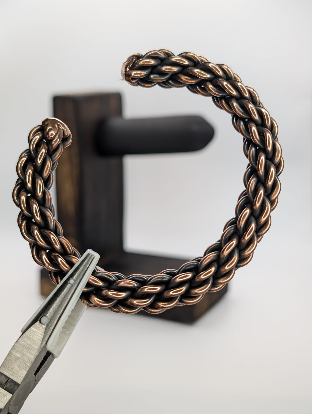 Handmade Cable-Laid Copper Cuff | 9-Strand Counter-Lay | 10 AWG