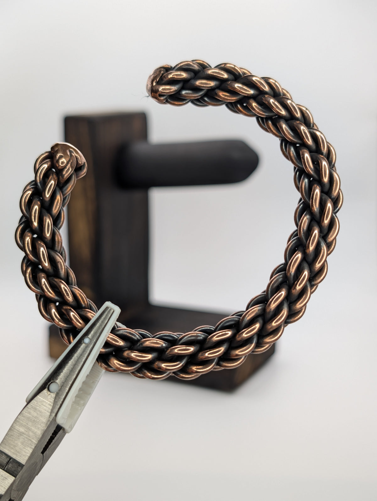 Handmade Cable-Laid Copper Cuff | 9-Strand Counter-Lay | 10 AWG